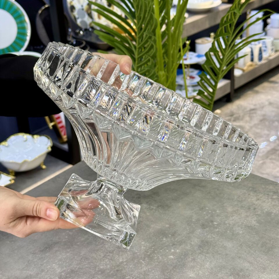 Lüx Fine Kristal Ayaklı Yuvarlak Sunumluk