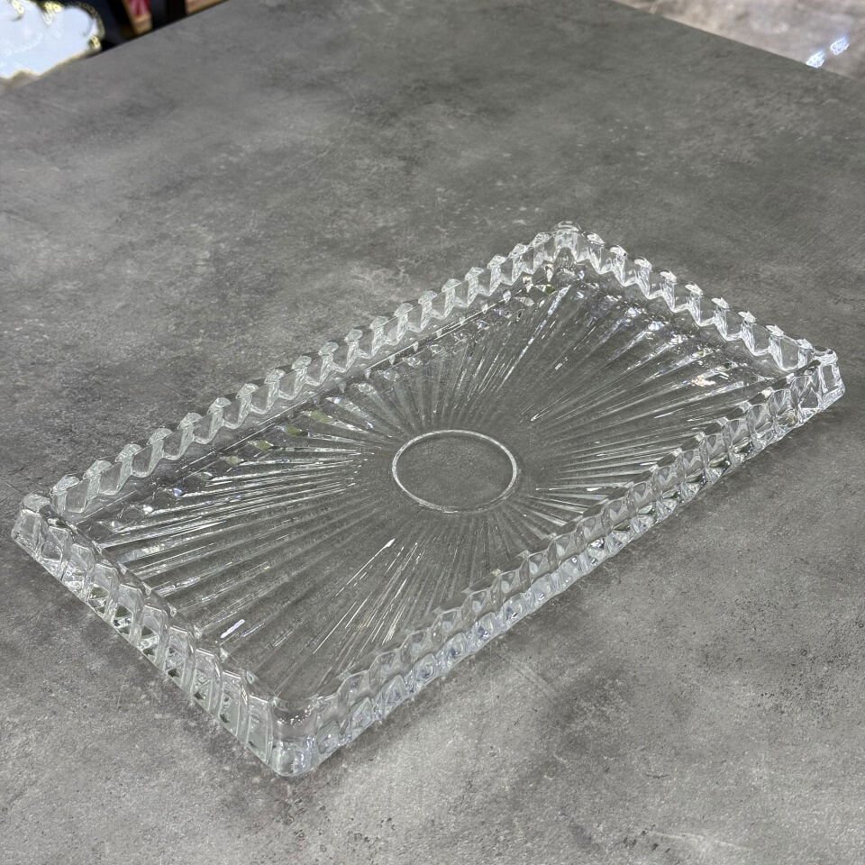 Lüx Fine Kristal Dikdörtgen Sunum Tabağı