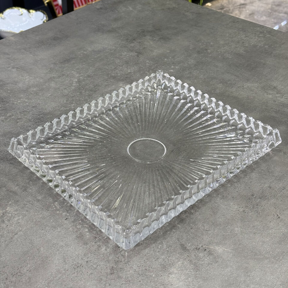 Lüx Fine Kristal Dikdörtgen Sunum Tabağı