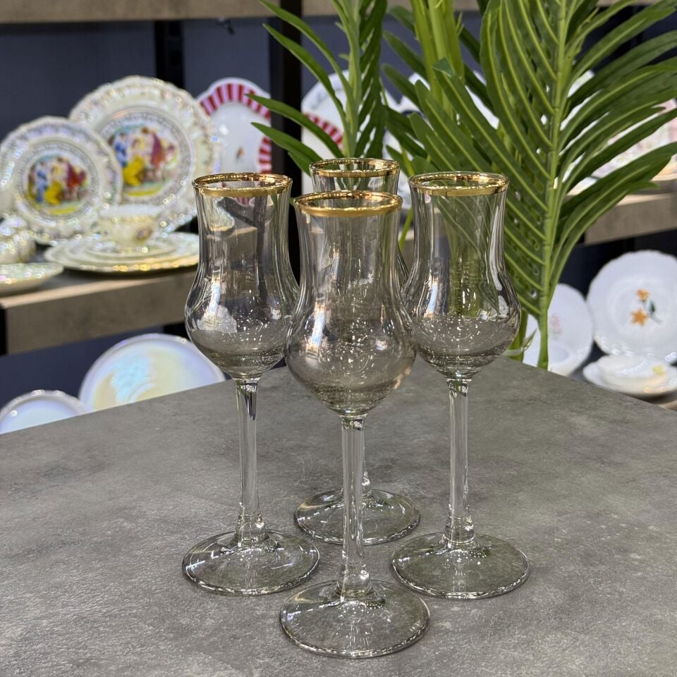 Seri Sonu 0466 4 Lü Füme Kahve Yanı Bardak(defolu)