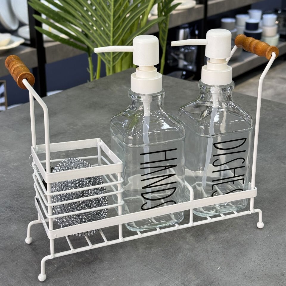 Metal Standlı Sıvı Sabunluk Seti
