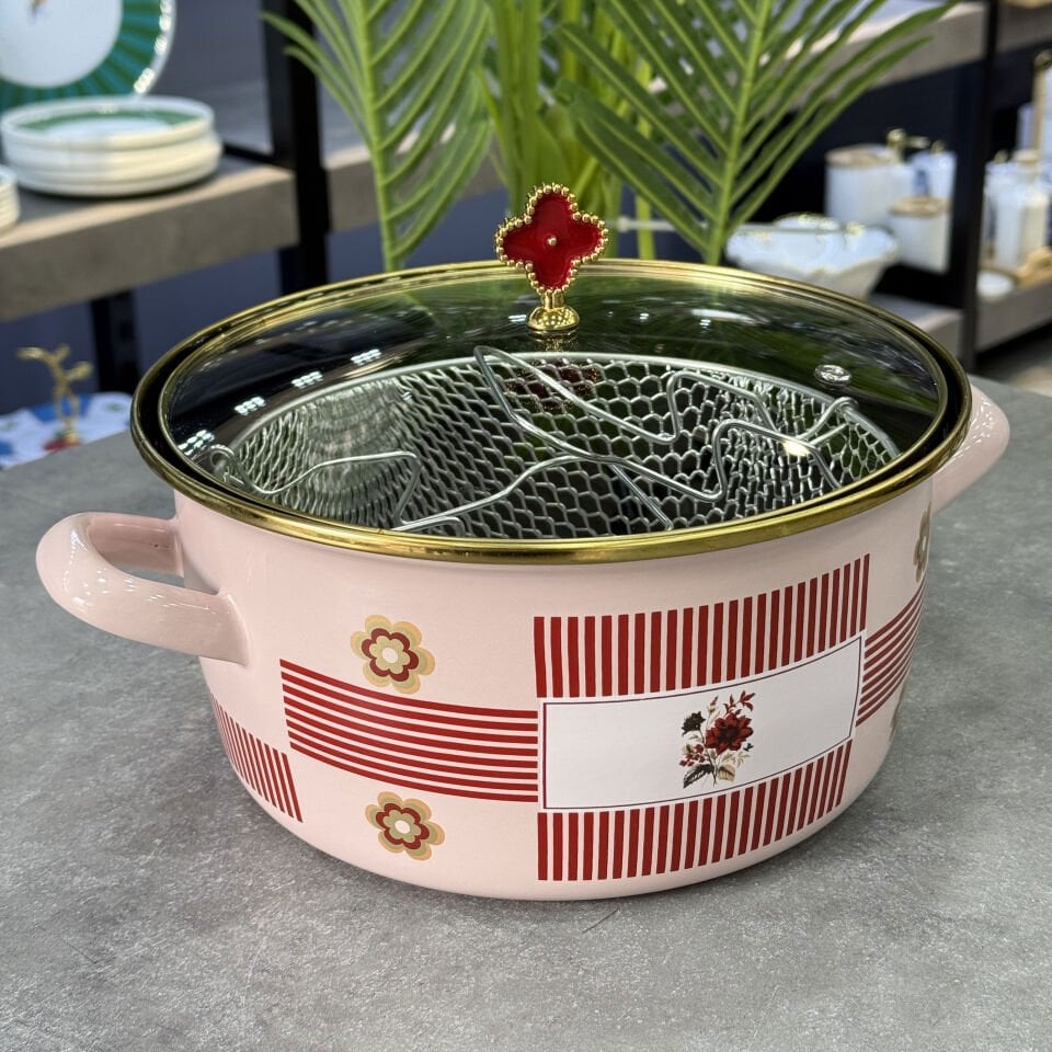 Lüx Emaye Chloe Kızartma Tenceresi