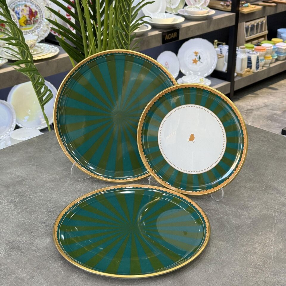 Seri Sonu 0490 3 Parça Yeşil Tabak