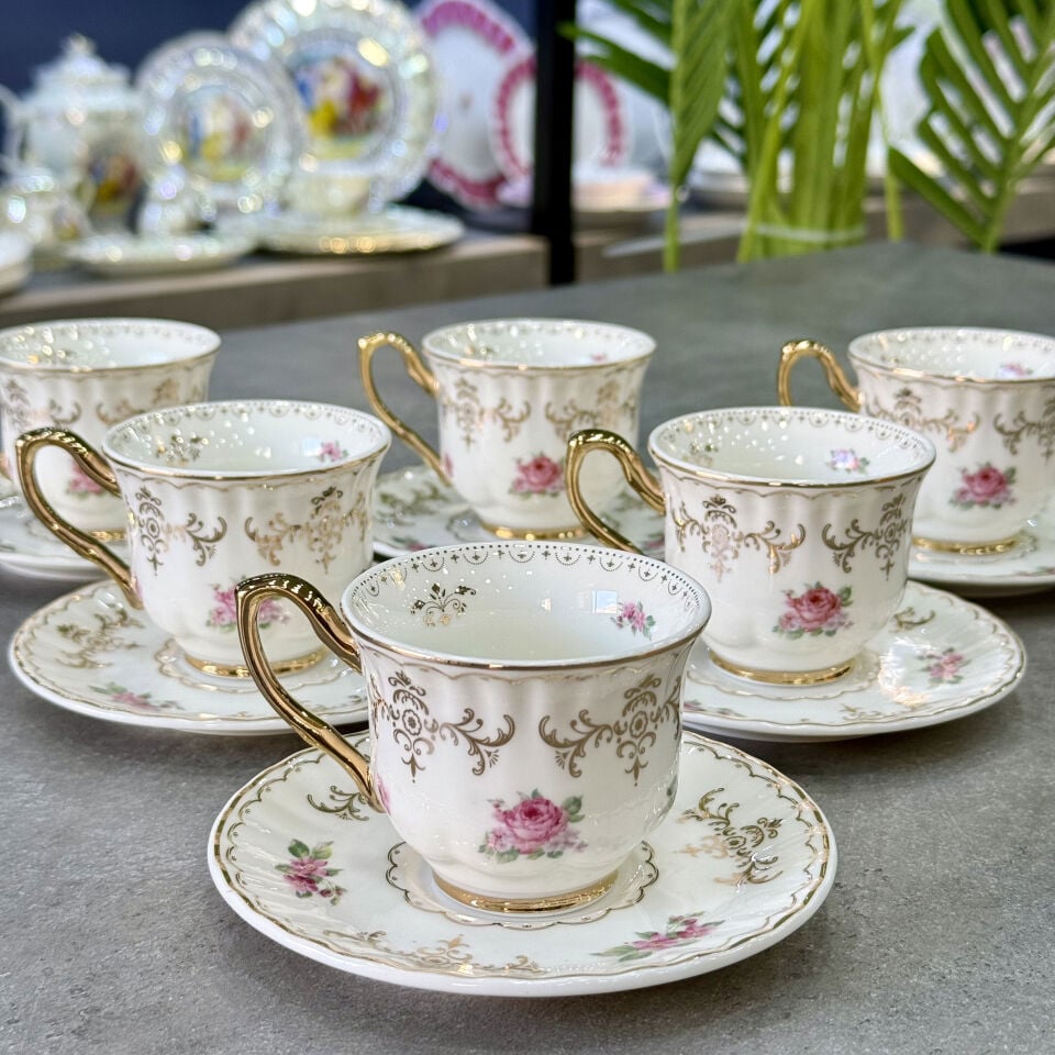 Bone China Lüx Porselen Fincan Takımı V1