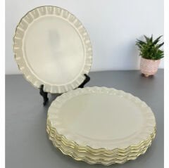 Solid Krem 6 Lı Pasta Tabağı 21 Cm
