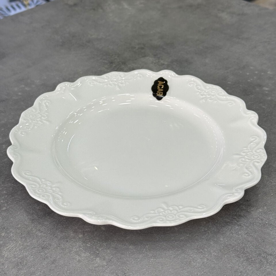 King Koleksiyon Porselen Pasta Tabak 21 Cm