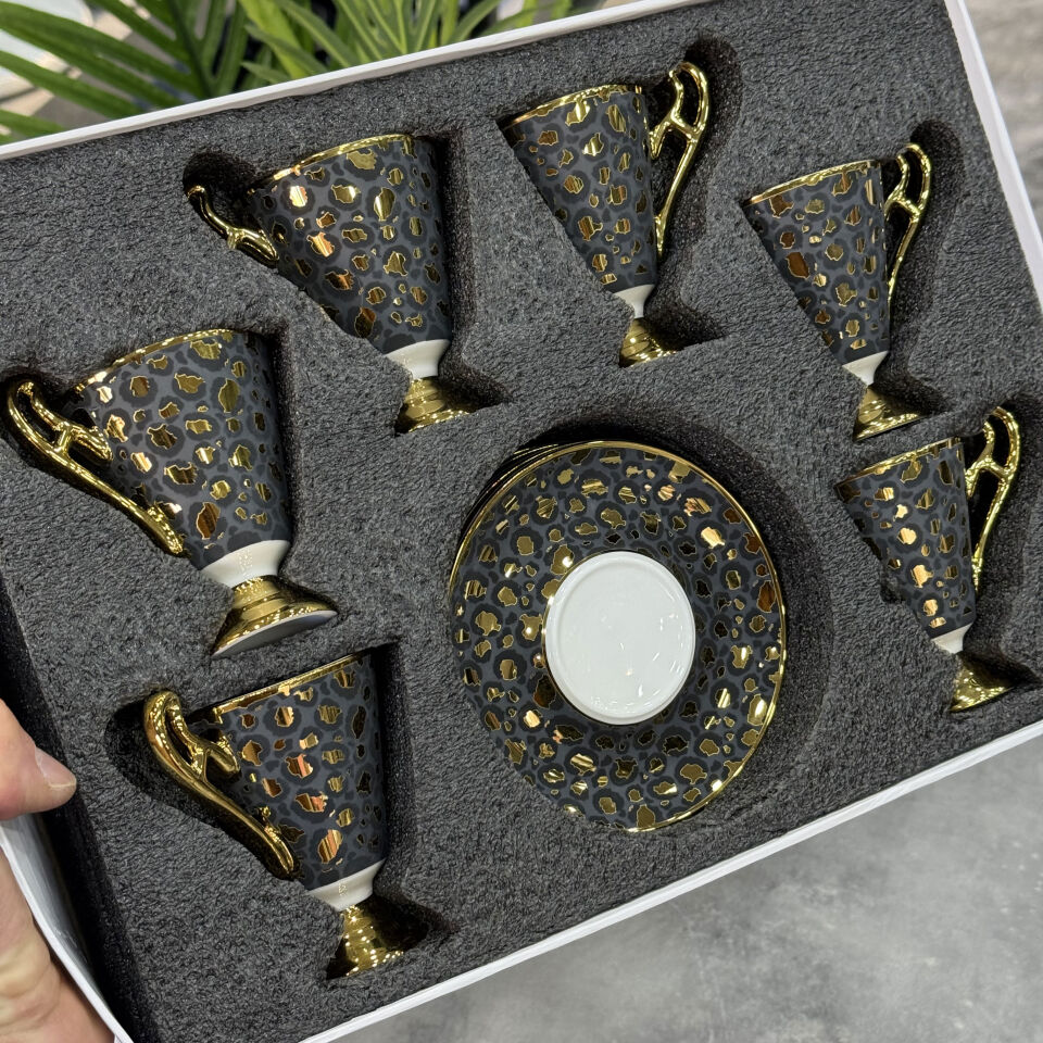 Taliana Gold Gri 6 Lı Porselen Fincan Takımı