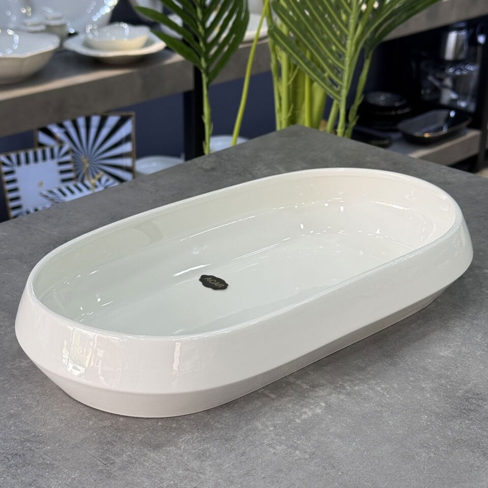 Rumi Koleksiyon Porselen Oval Derin Tabak 35x19