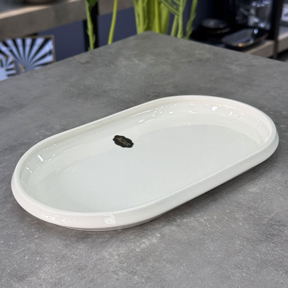 Rumi Koleksiyon Porselen Oval Düz Tabak 27x16