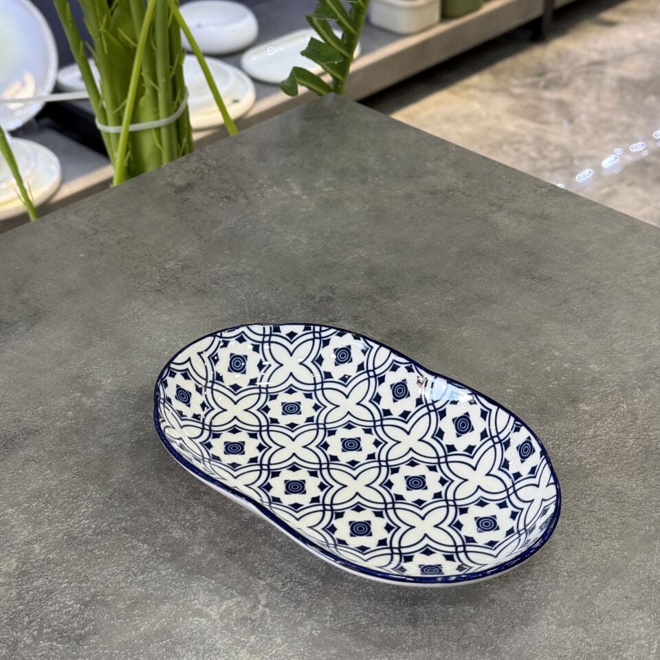 Seri Sonu 12 Porselen Vintage Kayık Tabak 20 Cm x 12 Cm
