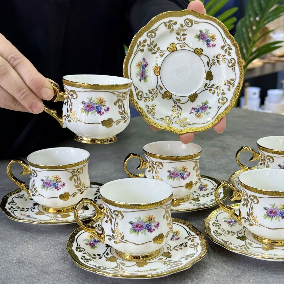 Lüx Porselen 6 Lı Lilietta 6 Lı Fincan Takımı