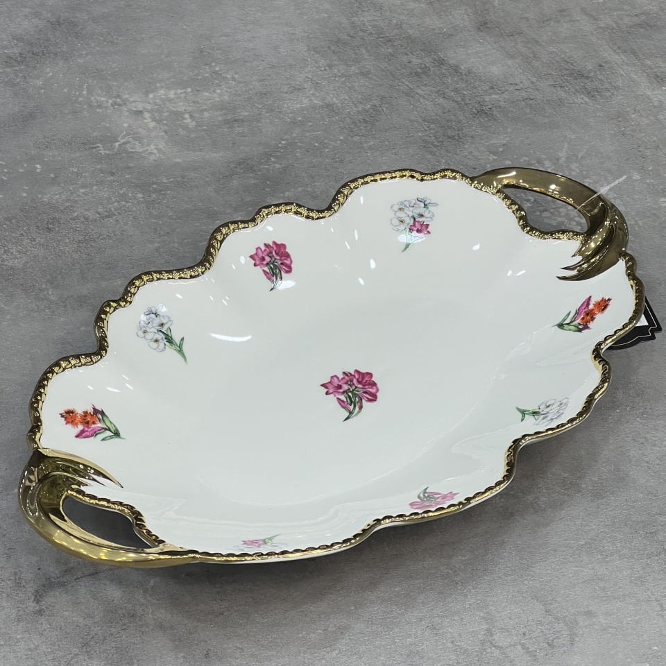 Lüx Porselen Moralez Gold Servis Tabak 35 Cm