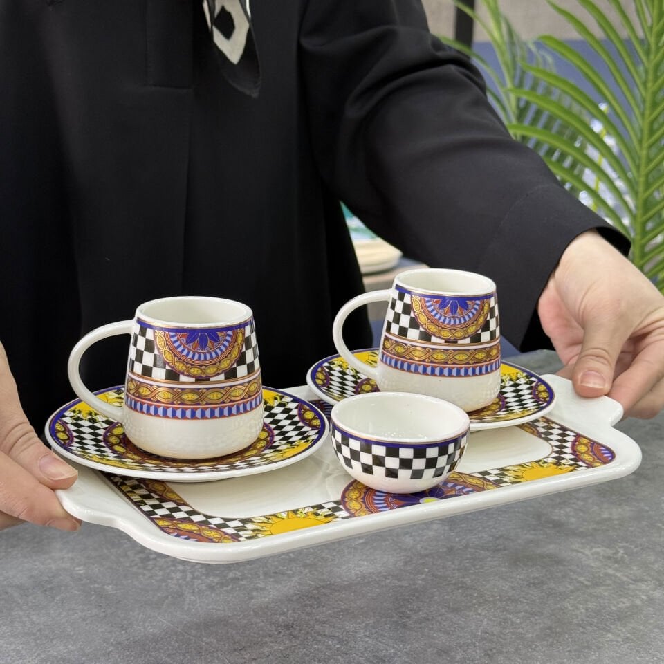 Tepsili 2 Li Fincan Takımı 6 Parça Trianna