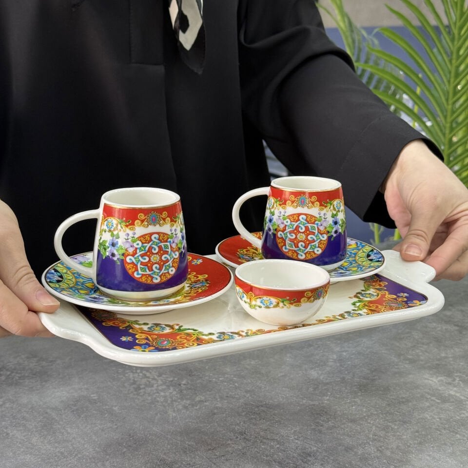 Tepsili 2 Li Fincan Takımı 6 Parça Pienza