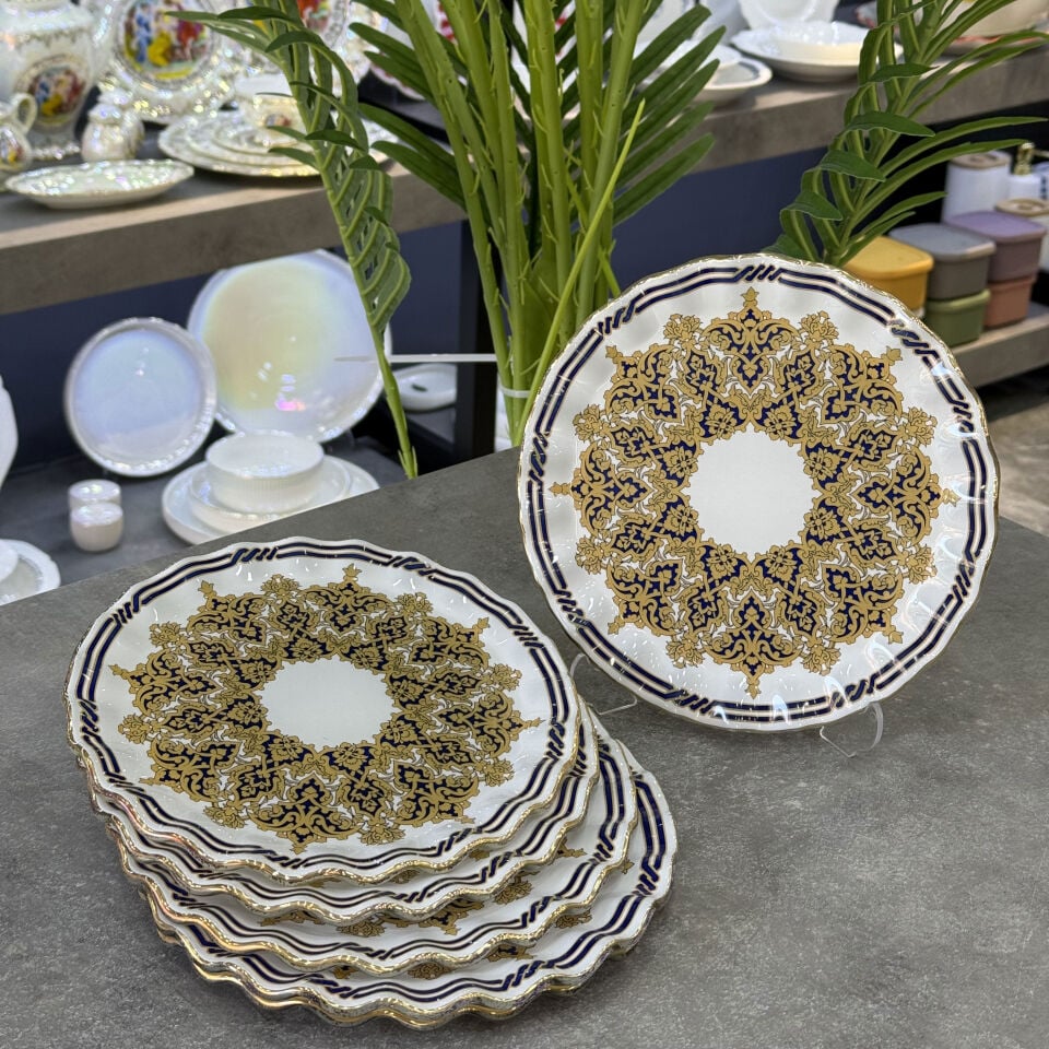 Seri Sonu Lüx Cam 21 Cm Marsel 6 Lı Pasta Tabağı