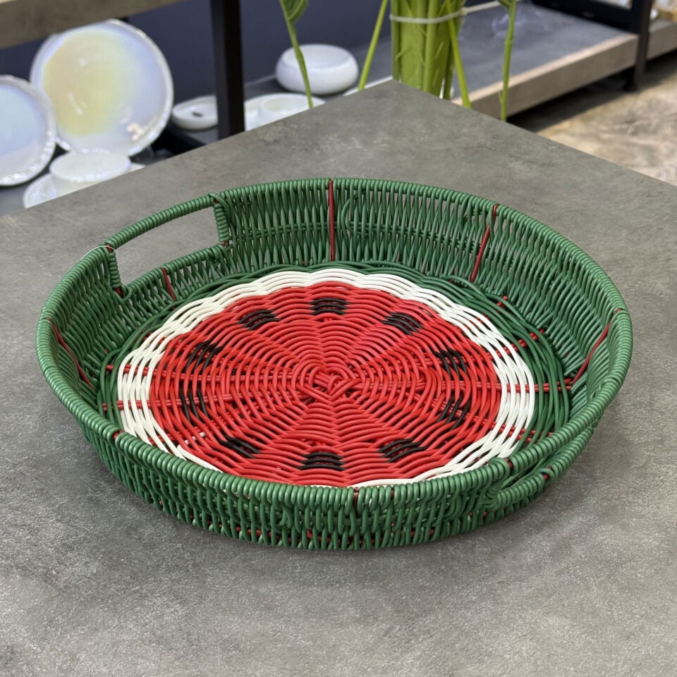 Rattan Büyük Karpuz Tepsi