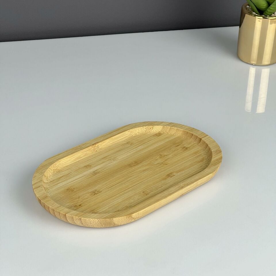Lüx Bambu Oval Düz Servis 20x12