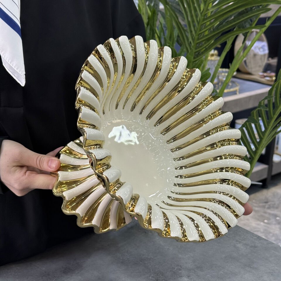 Lüx Alba Gold Derin Ayaklı Yuvarlak Servis
