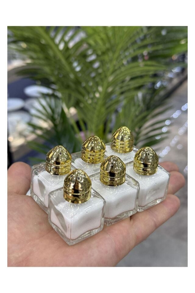 Seri Sonu Mini Kare 6 Lı Tuzluk Gold