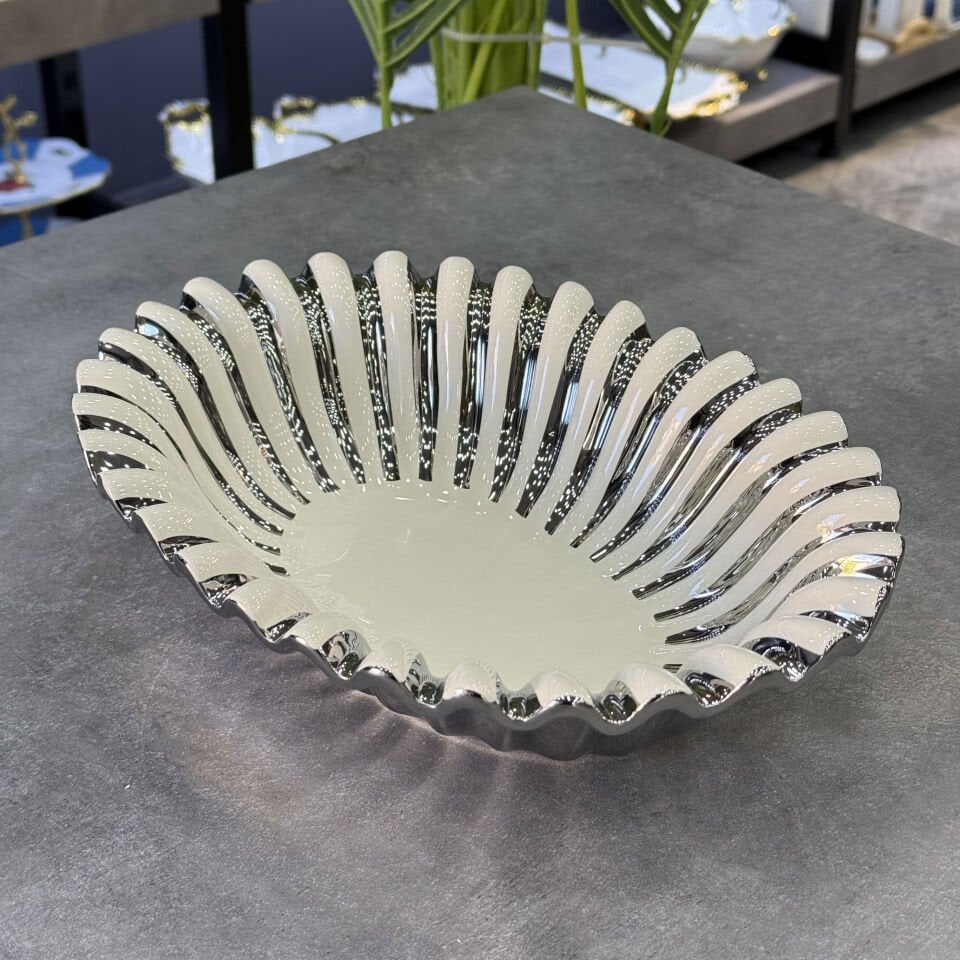 Lüx AlbA Silver Oval Sunum Tabağı