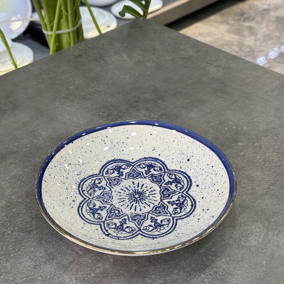Seri Sonu 73 Safir Seri Lüx Yaldızlı Yemek Tabağı 20 Cm