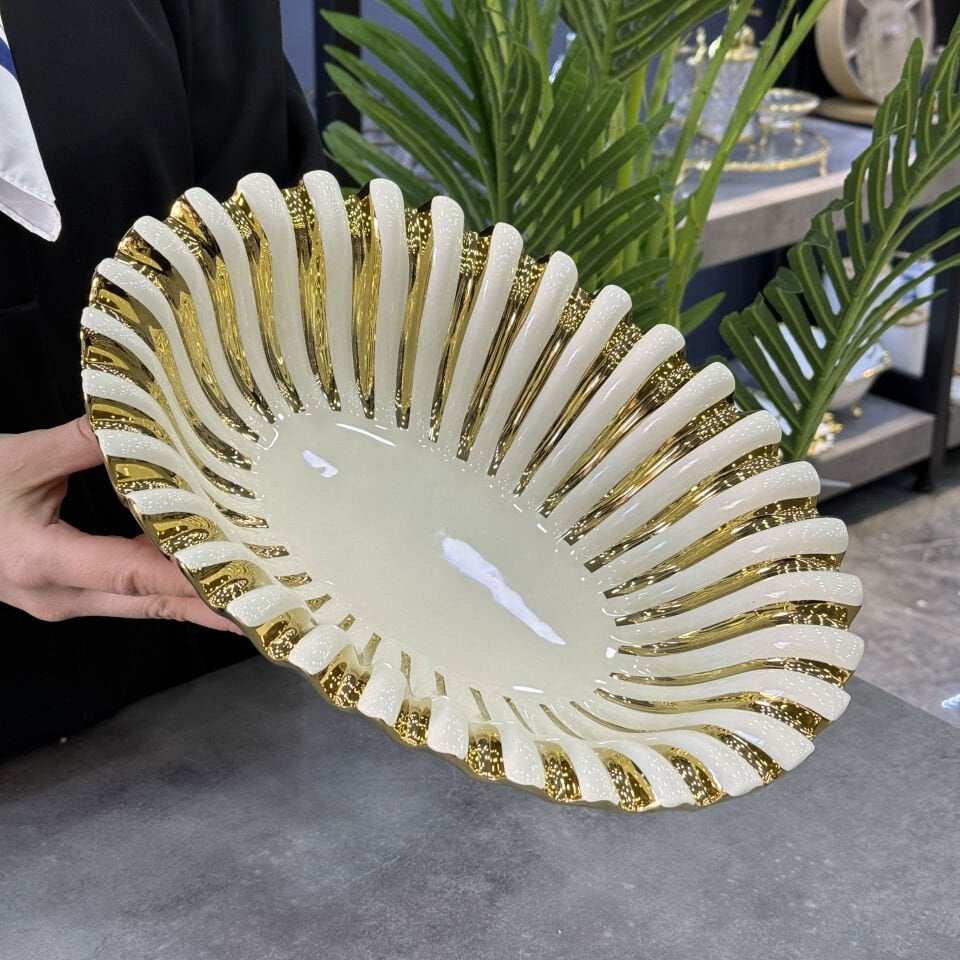 Lüx AlbA Gold Oval Sunum Tabağı