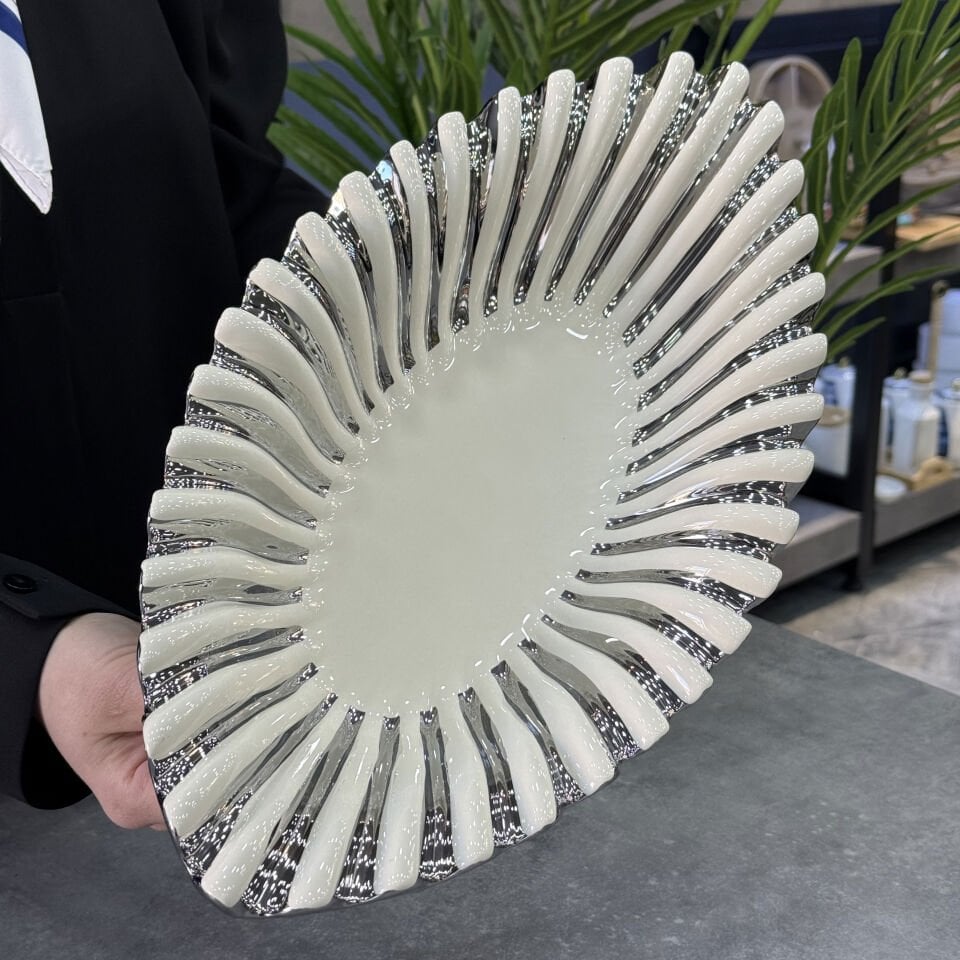 Lüx Alba Silver Oval Sunum Tabağı