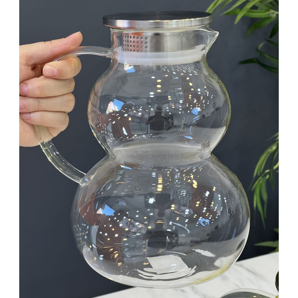 Lüx Cam Borosilikat 2200 ML Tombik Sürahi