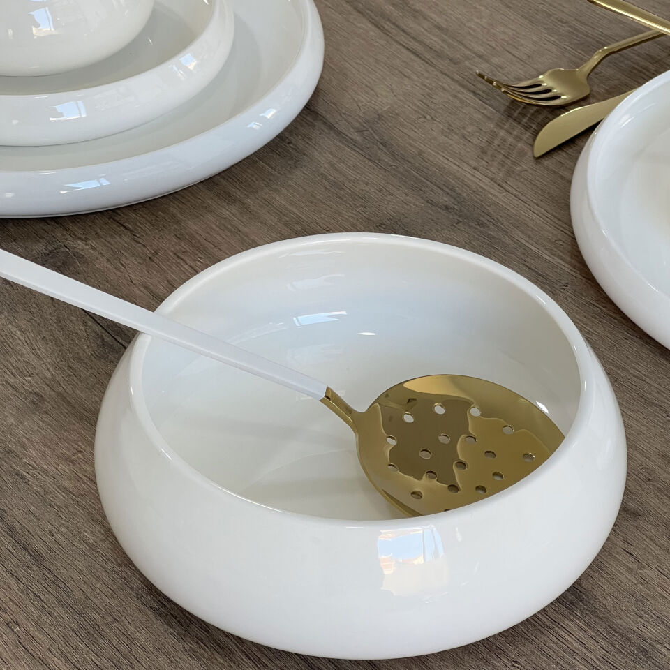 Bianco Perla Seri Saf Beyaz Porselen 41 Parça Yemek Takımı