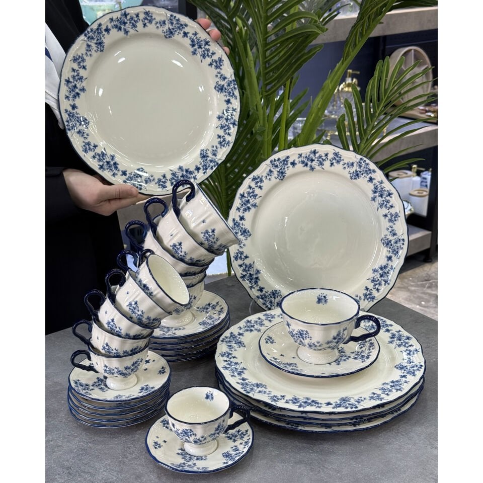 Vintage Garden Lüx Porselen 6 Lı Servis Seti