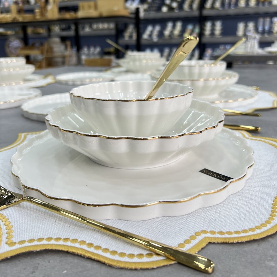 Royking Twist Gold 24 Parça Yemek Takımı