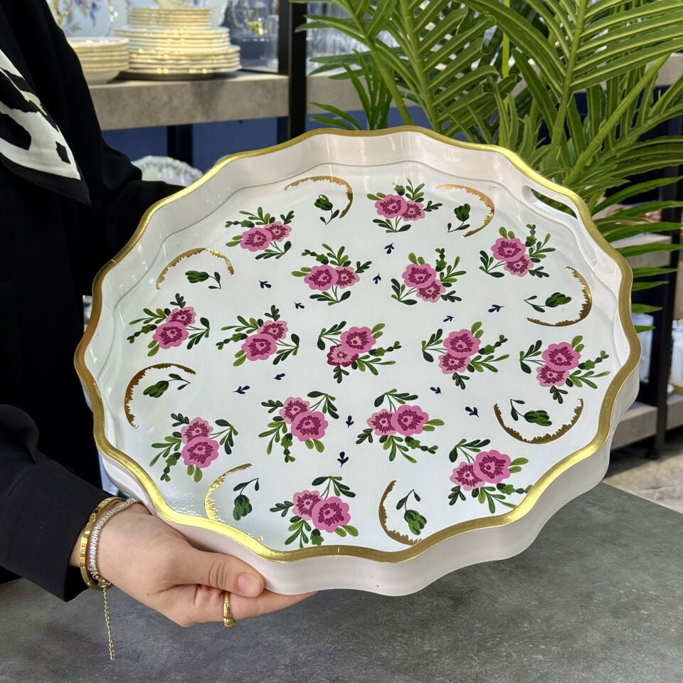 Minnarra Lüx Yuvarlak Avangarde Tepsi 38 Cm