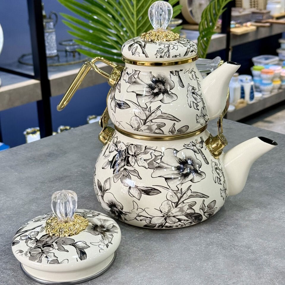 Lüx Emaye Sctis Garden Demlik & Çaydanlık