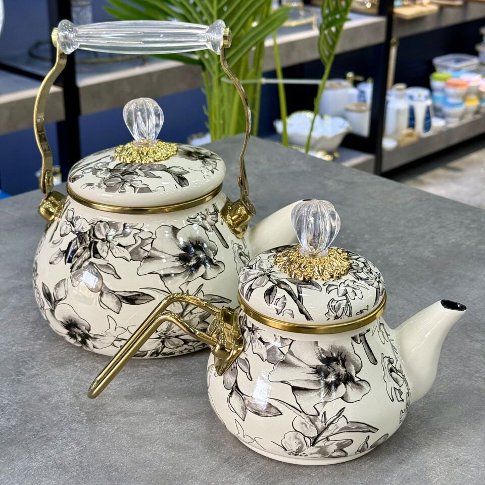 Lüx Emaye Sctis Garden Demlik & Çaydanlık