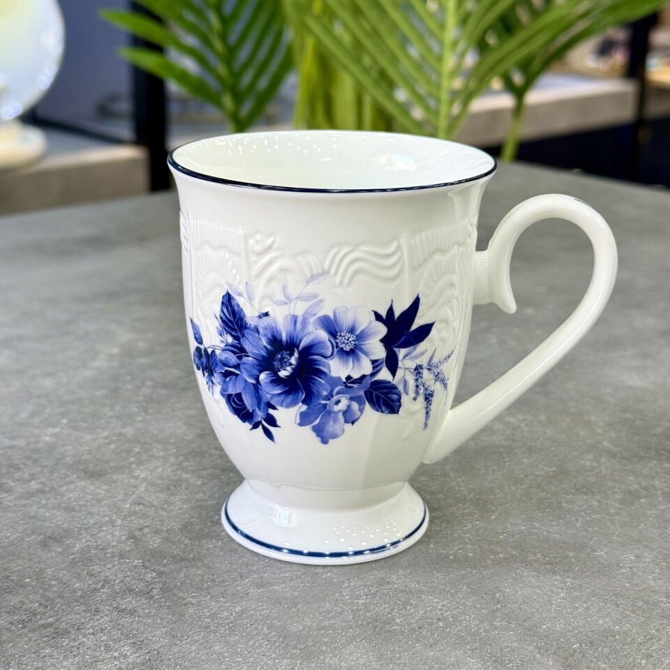 Blue Garden Bone China Porselen Kupa