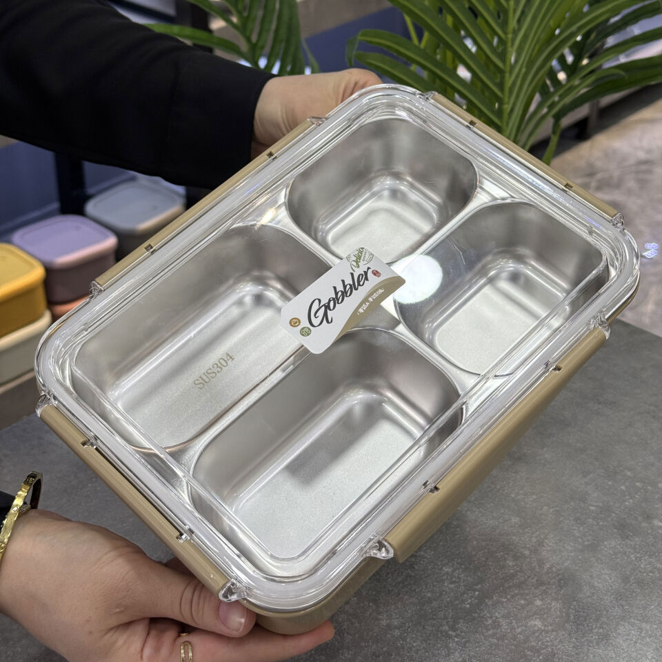 Çelik Vakumlu 4 Bölmeli Beslenme Kutusu
