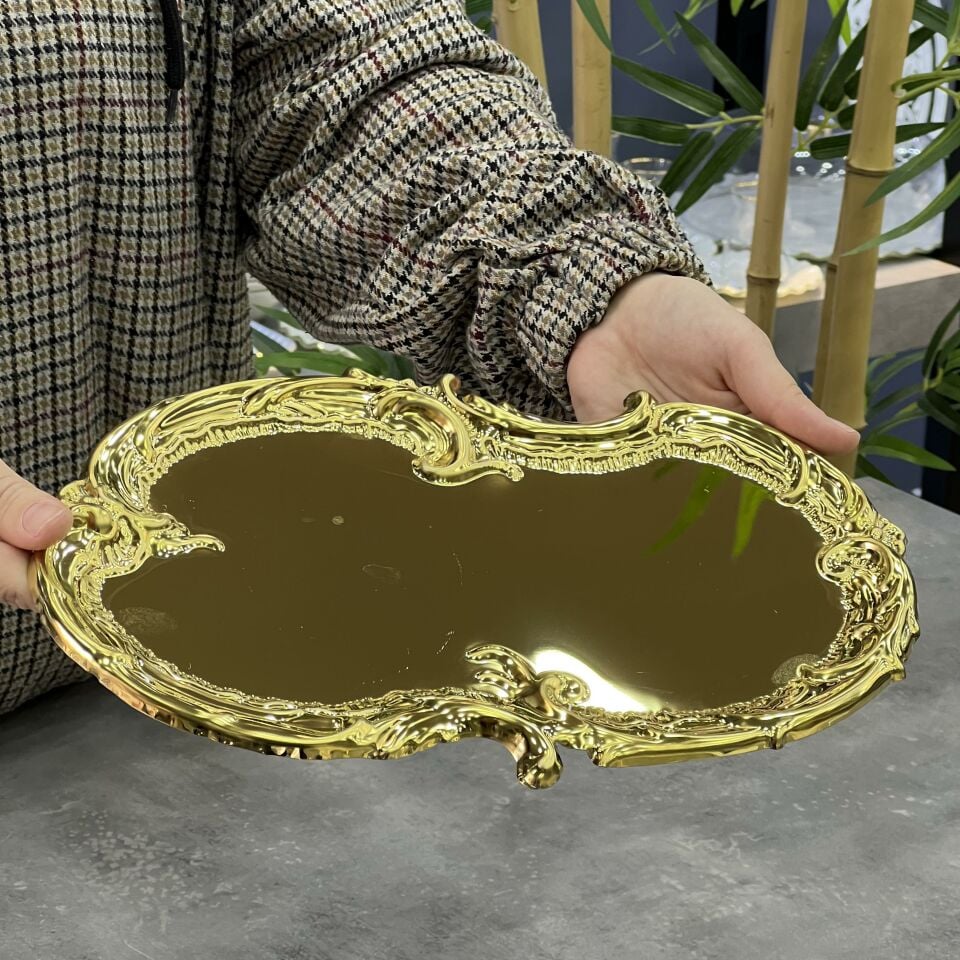 Gold Avangarde Lüx Sunum Tepsisi (Sadece Tepsi)