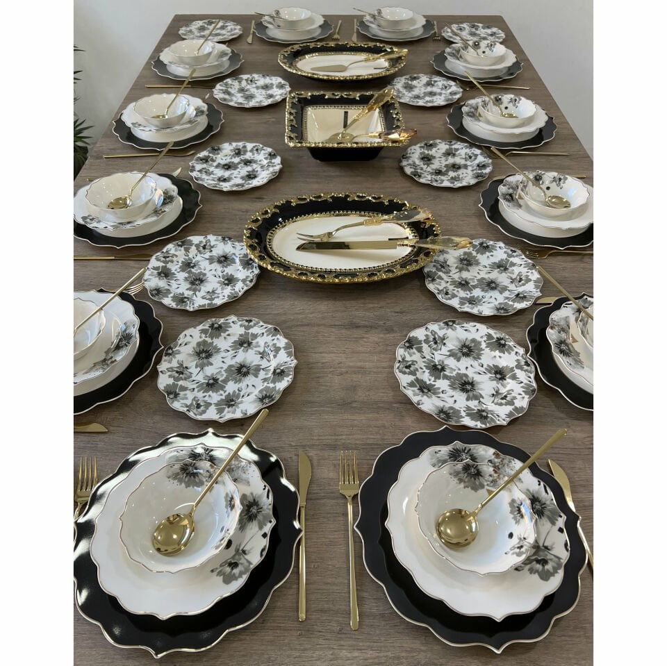 128 Parça Blackstar 12 Kişilik Yemek Sunum Takımı