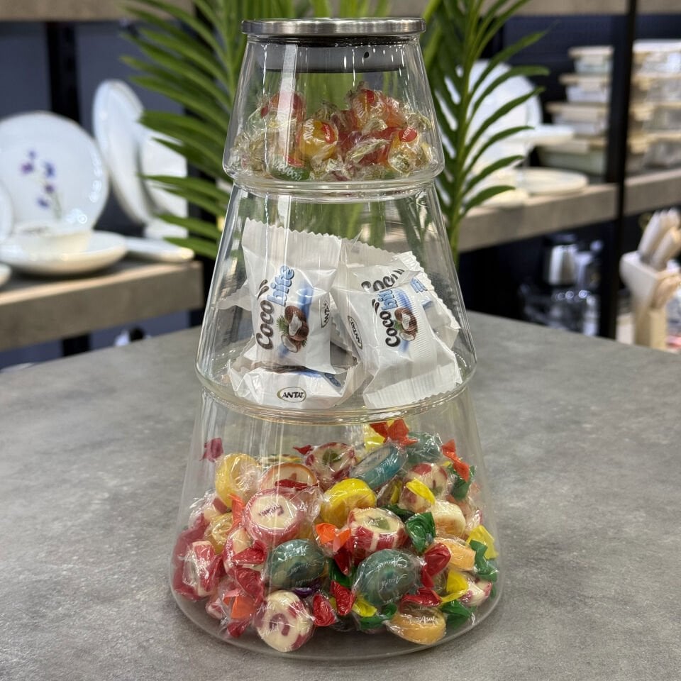 Borosilikat Cam 3 Lü Saklama Kabı