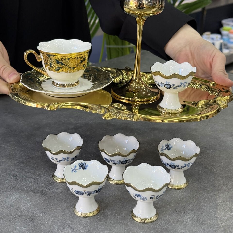 Lüx Bone China 6 Lı Mini İkram Kasesi Mavi