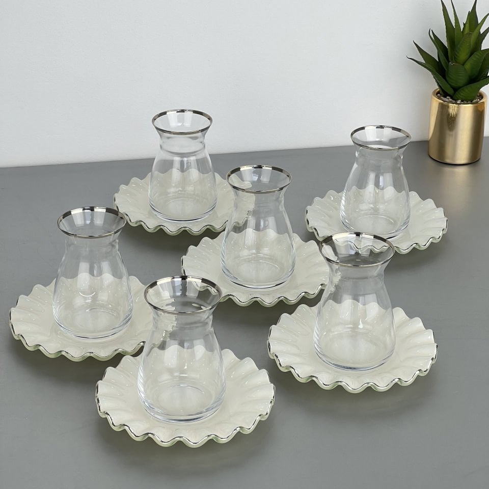 Solid Krem Way 6 Lı Çay Seti