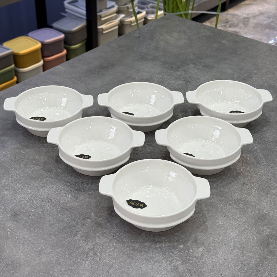 Porselen 6 Lı Fırın Kabı Çok Amaçlı 12 Cm Derin Kase