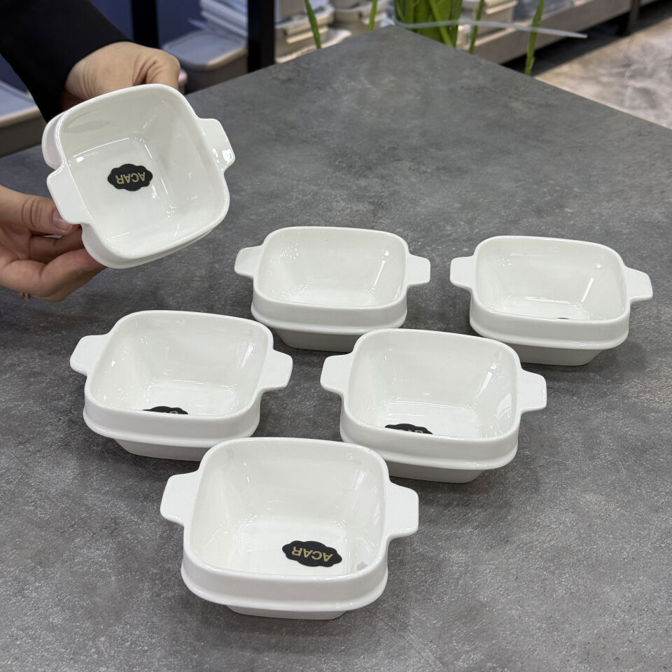 Porselen 6 Lı Fırın Kabı Çok Amaçlı 9.5 Cm Derin Kase