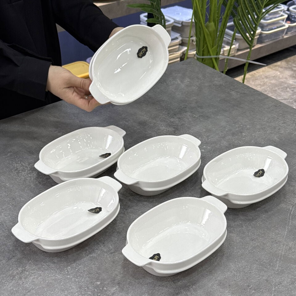 Porselen 6 Lı Fırın Kabı Çok Amaçlı 20 Cm Derin Kase