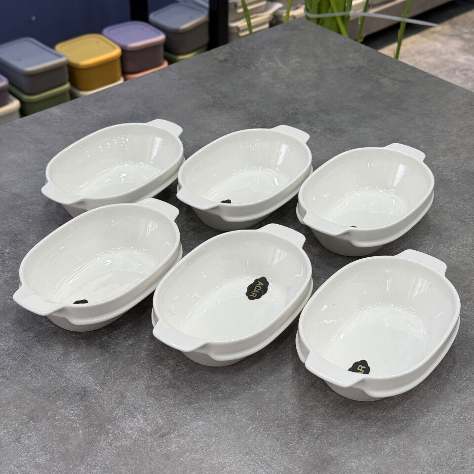 Porselen 6 Lı Fırın Kabı Çok Amaçlı 17 Cm Derin Kase