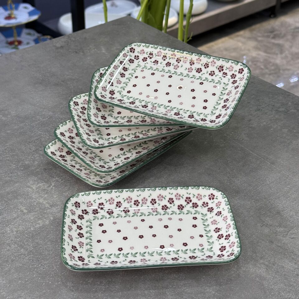 Luıse Porselen Dikdörtgen Tabak Flower ( Adet Olarak Satılmaktadır)