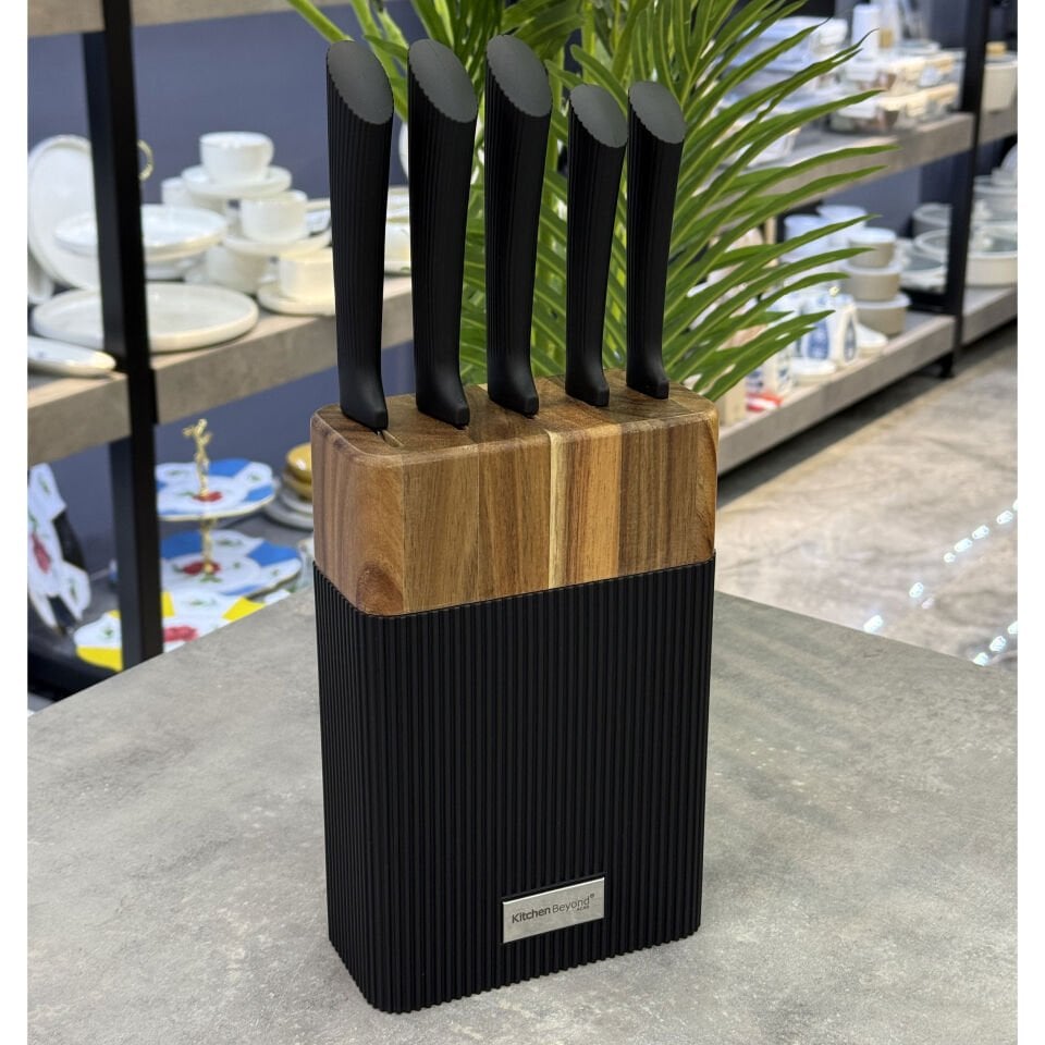 6 Parça Standlı Kitchen Beyond Mutfak Seti Siyah