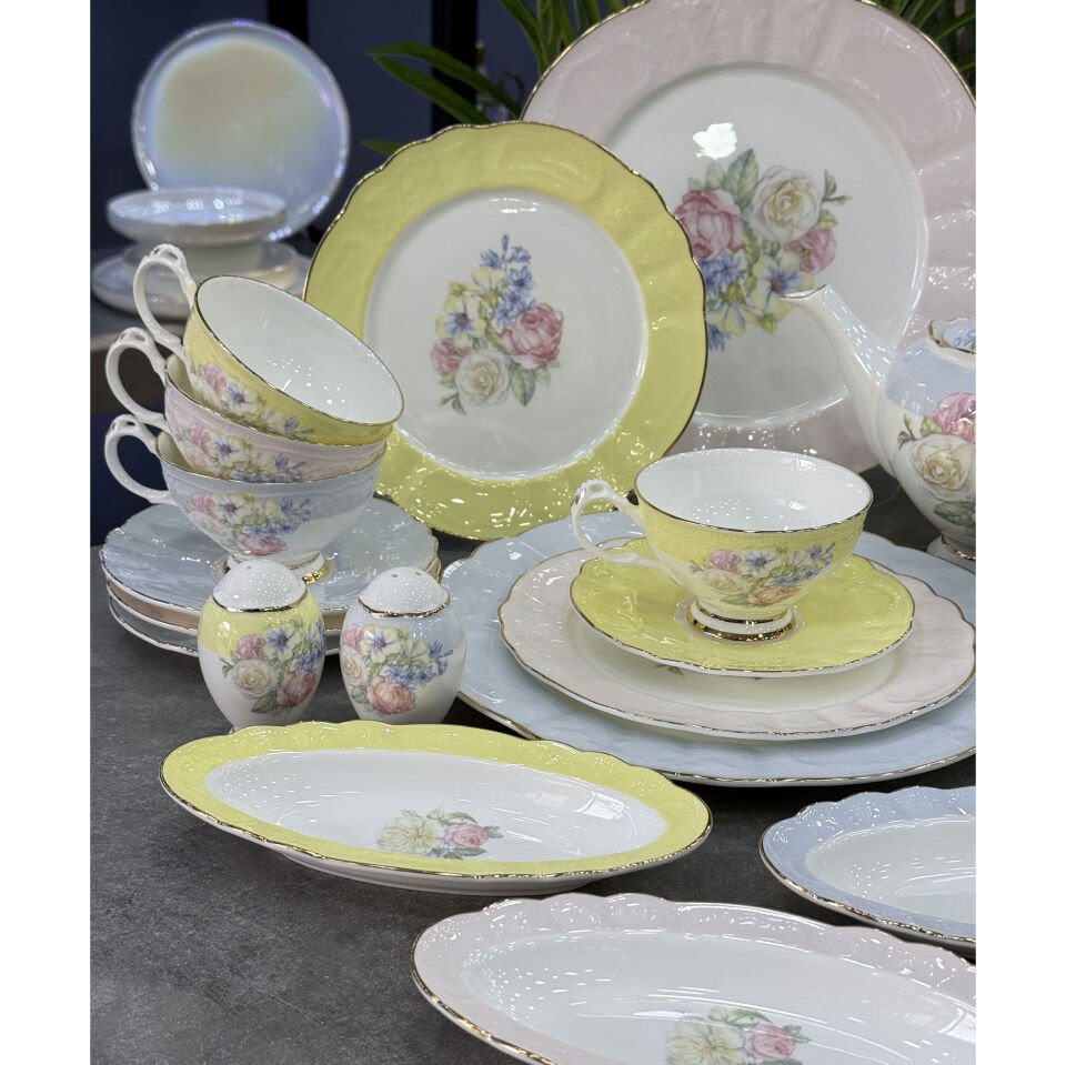 Rainbow Bone China Porselen 36 Parça Kahvaltı & Brunch Takımı