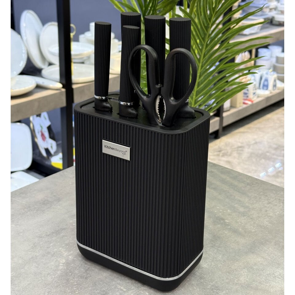 7 Parça Standlı Bıçak Seti Siyah