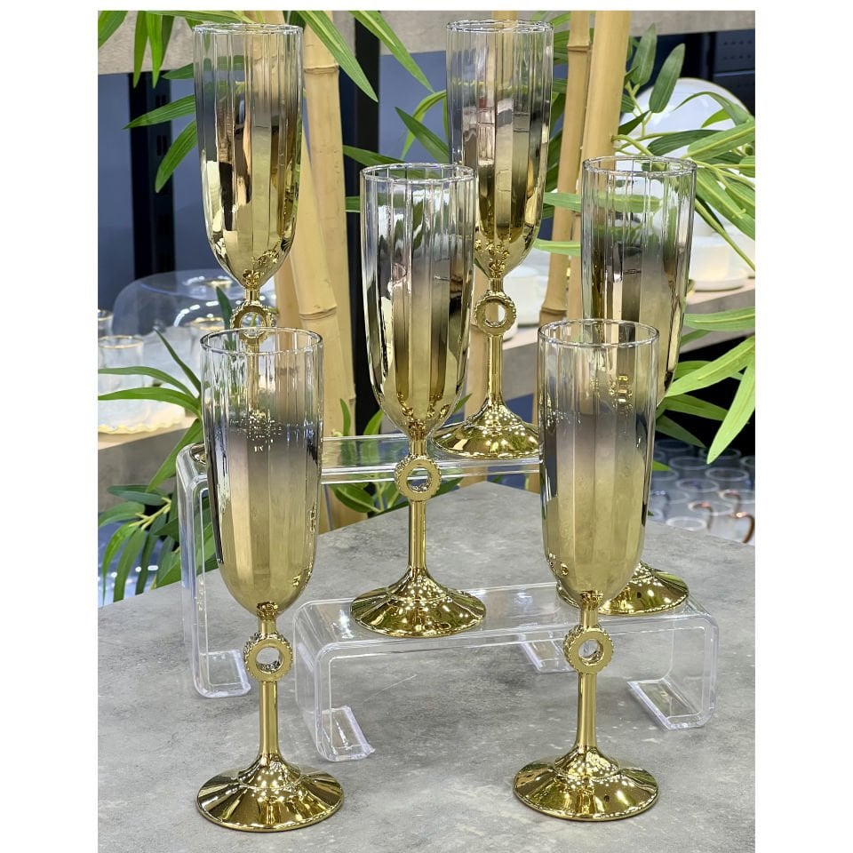 Lüx Titanyum Amore Gold 6 Lı Kahve Yanı Bardak